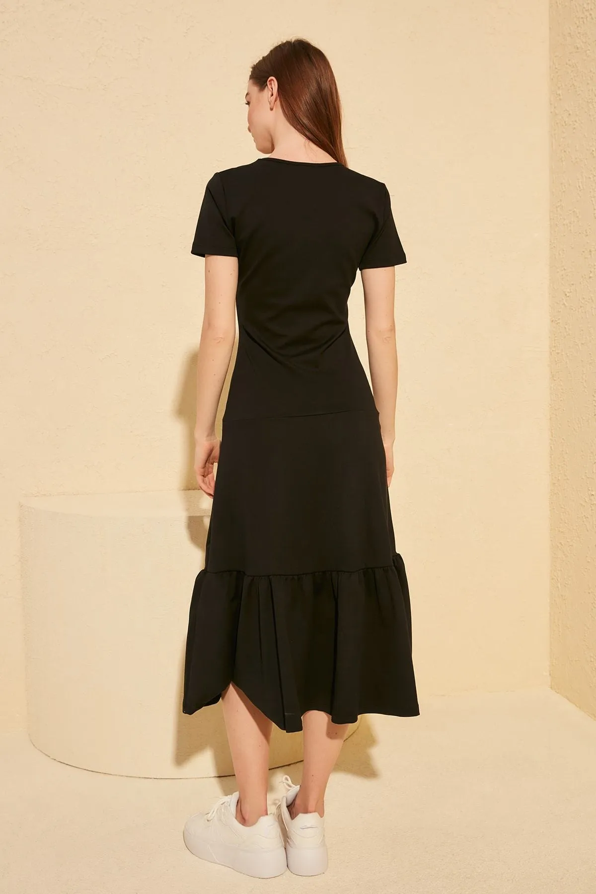 16401 Black Knitted Dress