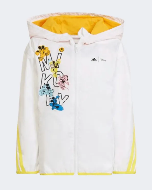Adidas X Disney Mickey Mouse Windbreaker Kids-Unisex Training Jacket White/Yellow Hk6651