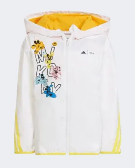 Adidas X Disney Mickey Mouse Windbreaker Kids-Unisex Training Jacket White/Yellow Hk6651