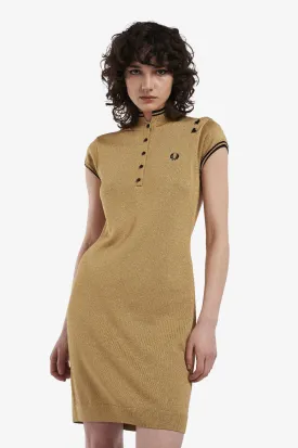 Amy Winehouse Gold Metallic Knitted Dress