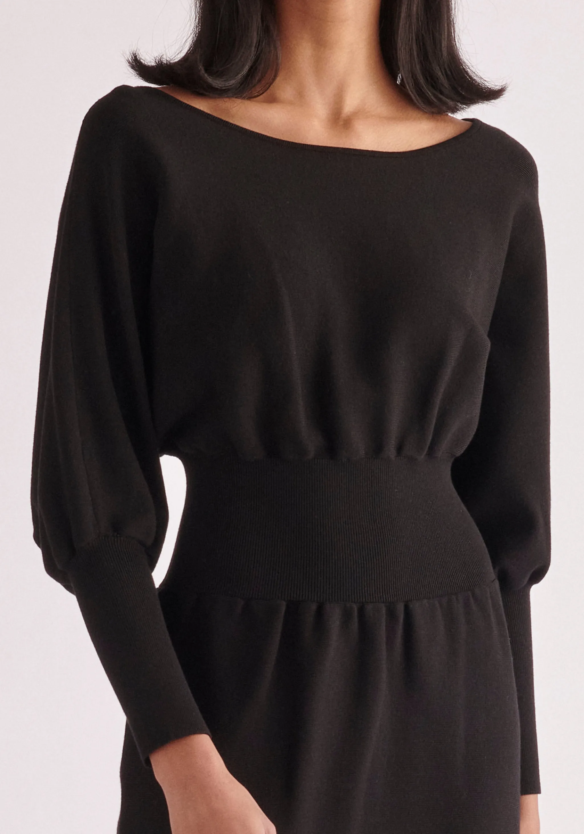 Balloon Sleeve Knitted Dress
