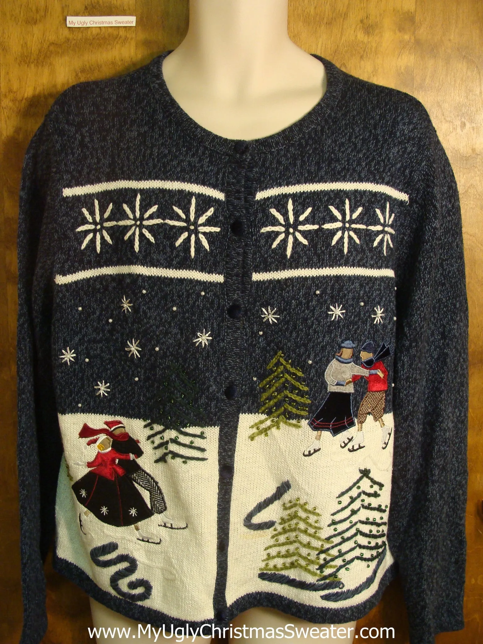 Couples Skating Ugly Christmas Sweater