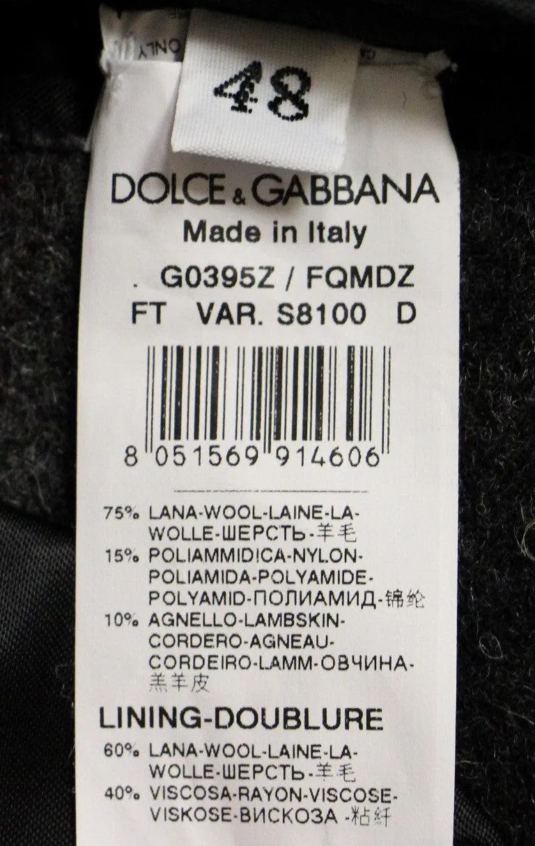 Dolce & Gabbana Gray Double Breasted Coat Jacket