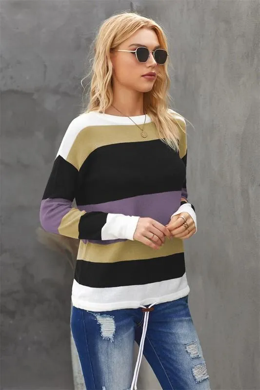 Drawstring Sweater - Purple