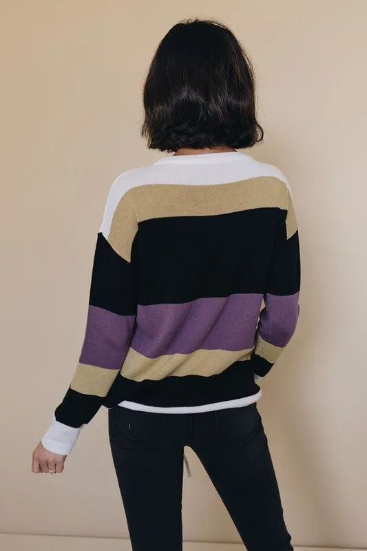 Drawstring Sweater - Purple