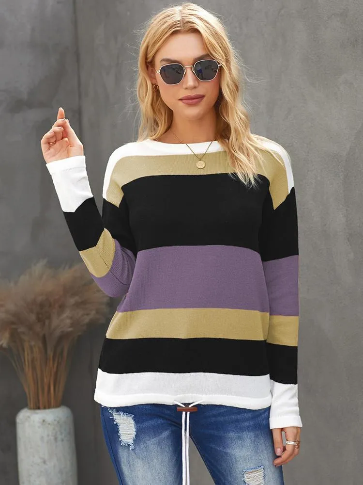 Drawstring Sweater - Purple