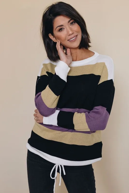 Drawstring Sweater - Purple