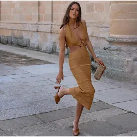 Elma - Knitted cutout dress
