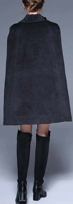 Embellished Wool-Blend Cape-Coat