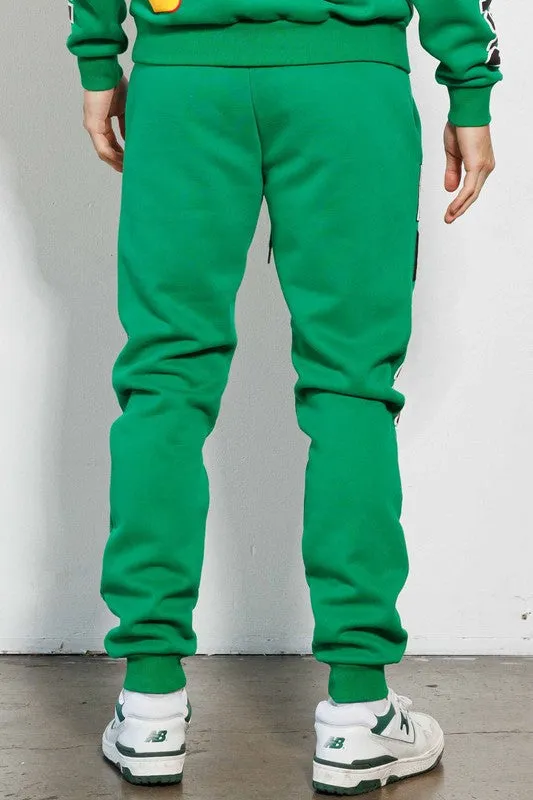 Green Spring Break Chenile Patch Graphic Jogger