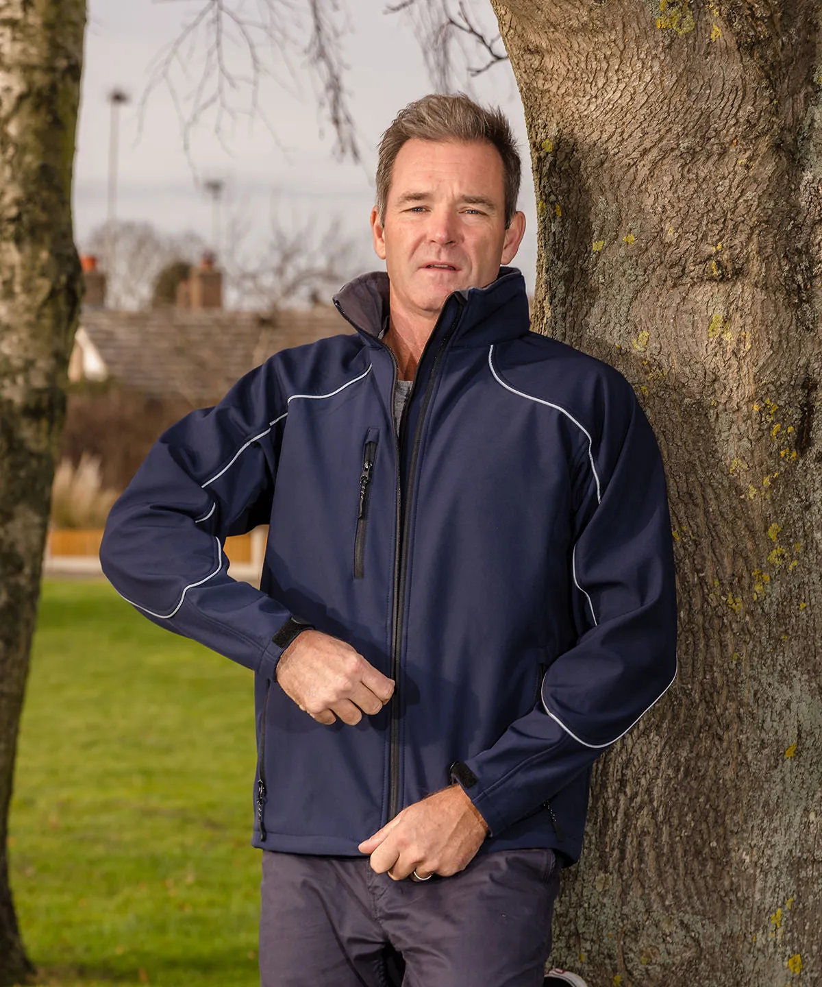 Grey/Black - Hooded softshell jacket