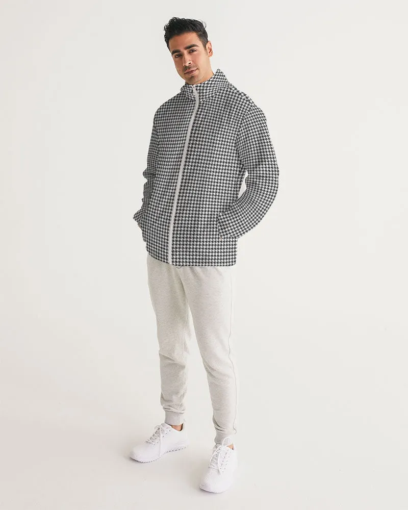 Houndstooth Men's Windbreaker Hooded Jacket