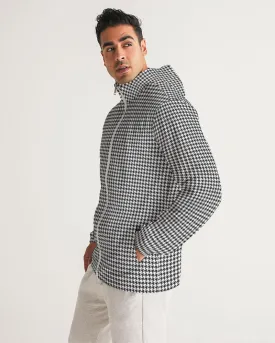 Houndstooth Men's Windbreaker Hooded Jacket