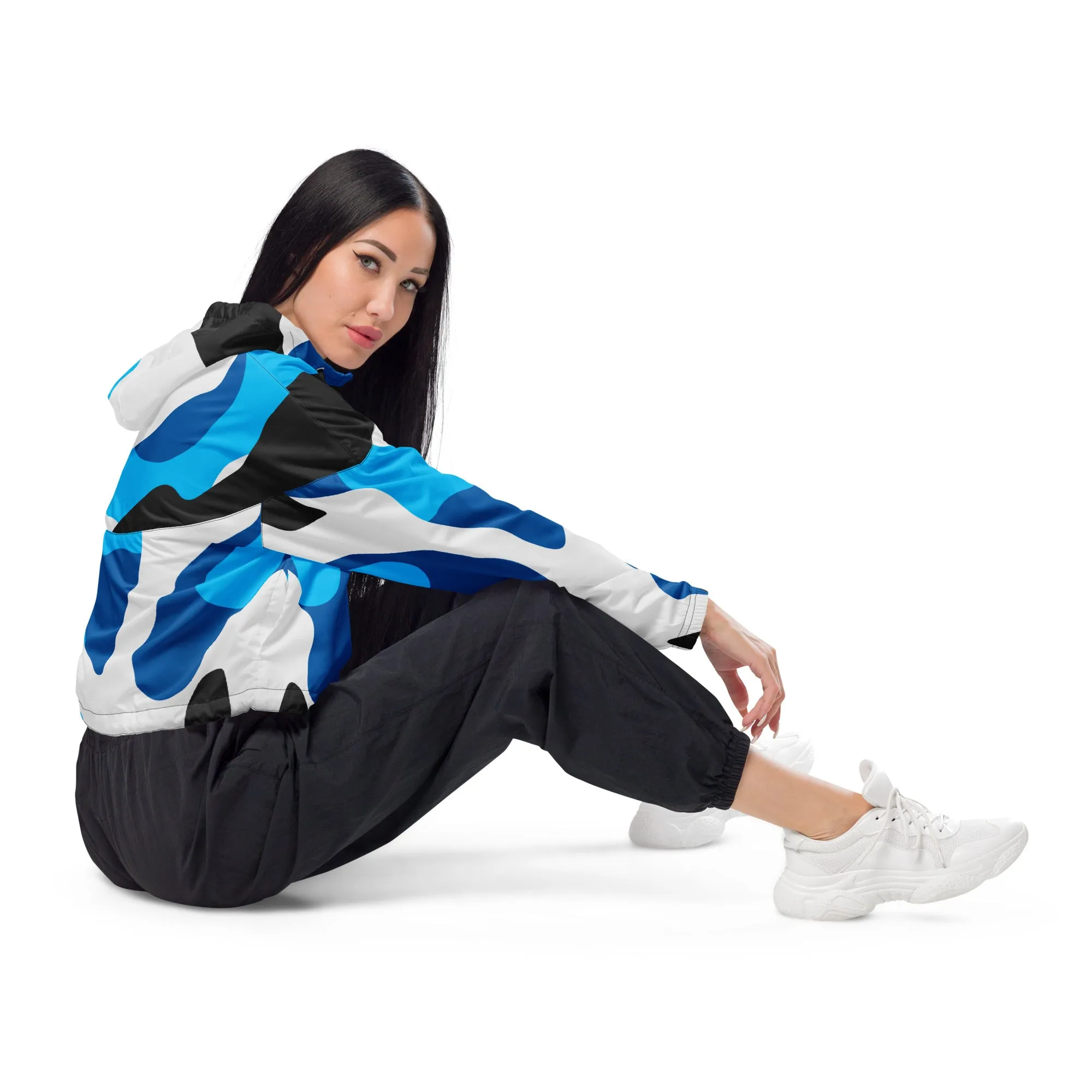 Humble Sportswear™ Women’s Farah Blue Cropped Windbreaker