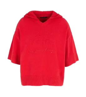 Knitted Cotton Blend Tone On Tone Logo Sweater
