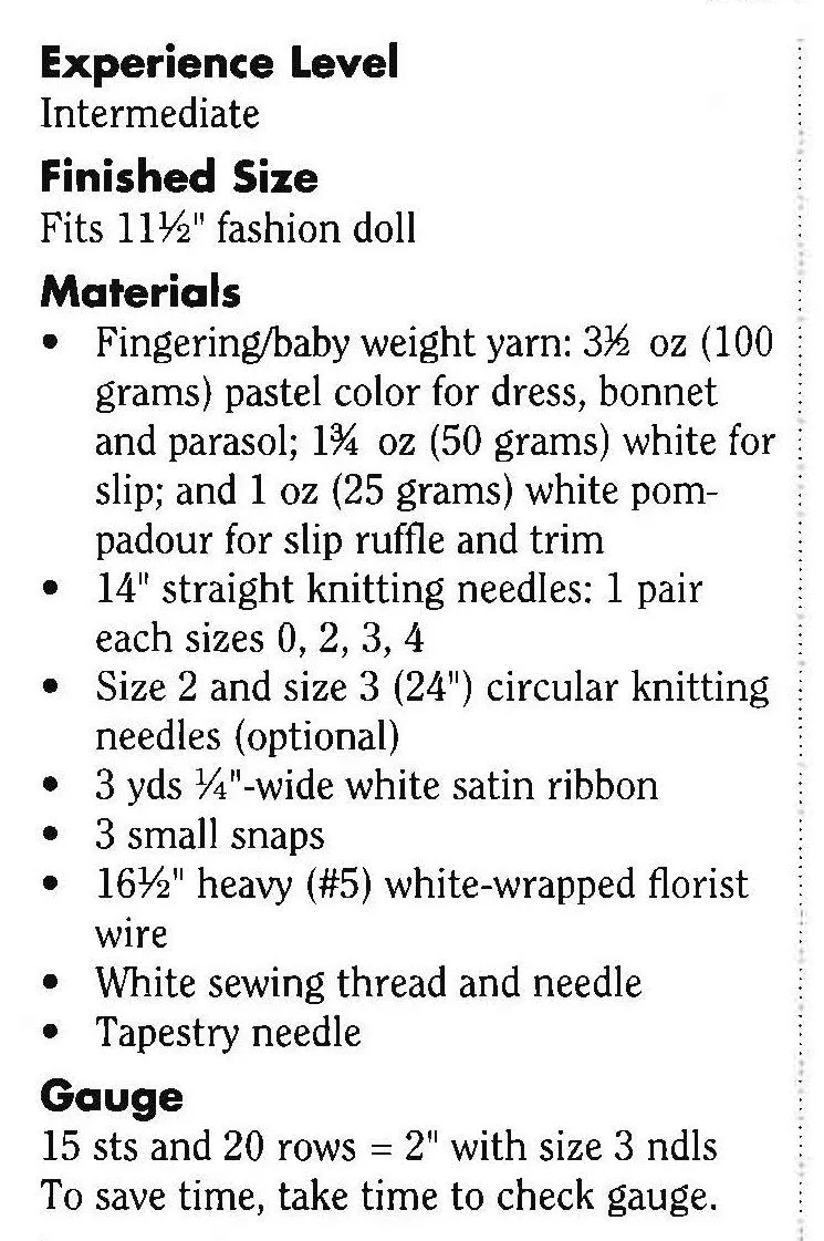 Knitted Doll's Dress Pattern, Southern Belle Dolls Dress, Instant Download