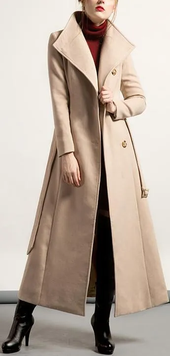 Long Wool Single-Breasted Coat