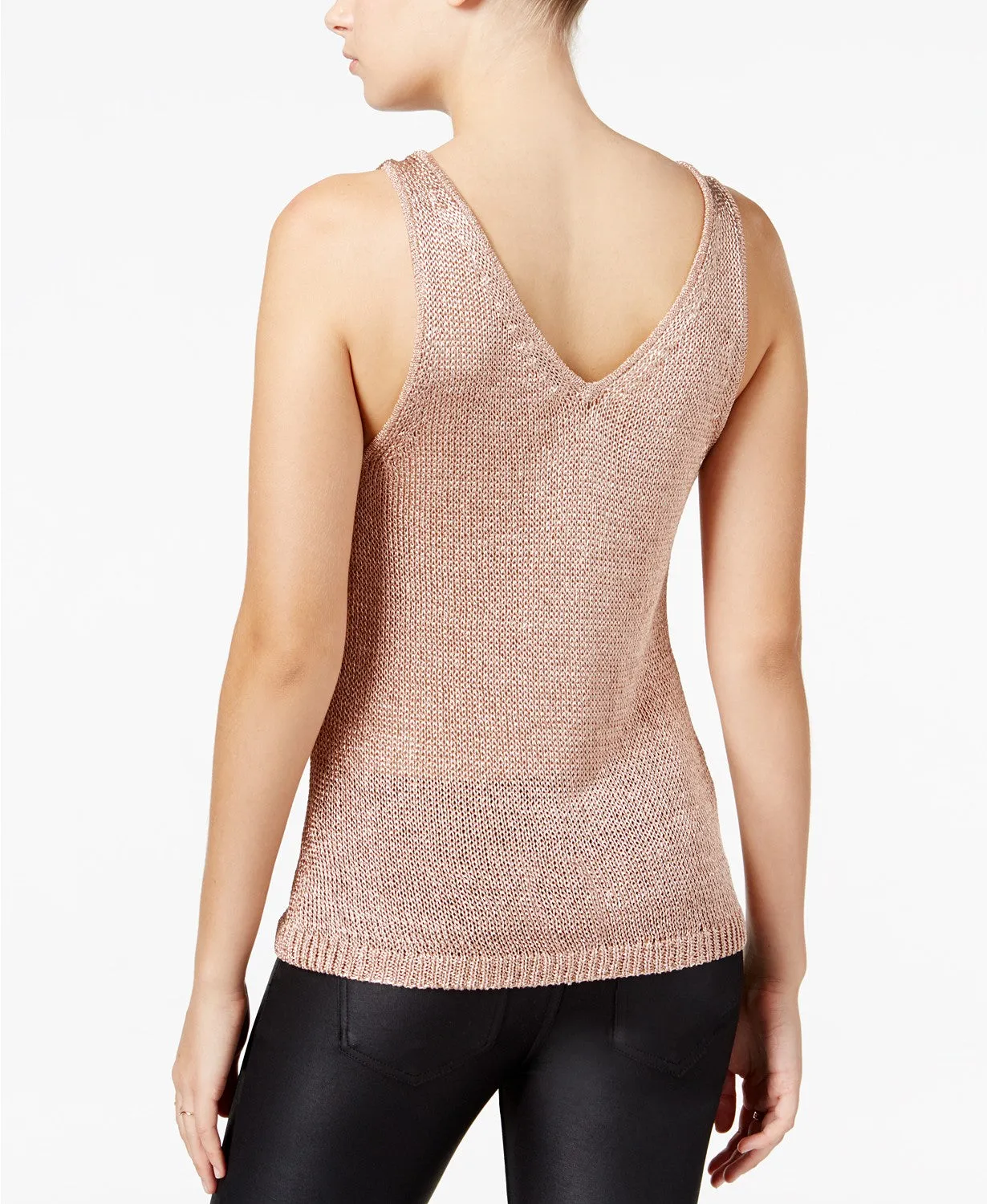 Metallic V-Neck Loose Tank Top