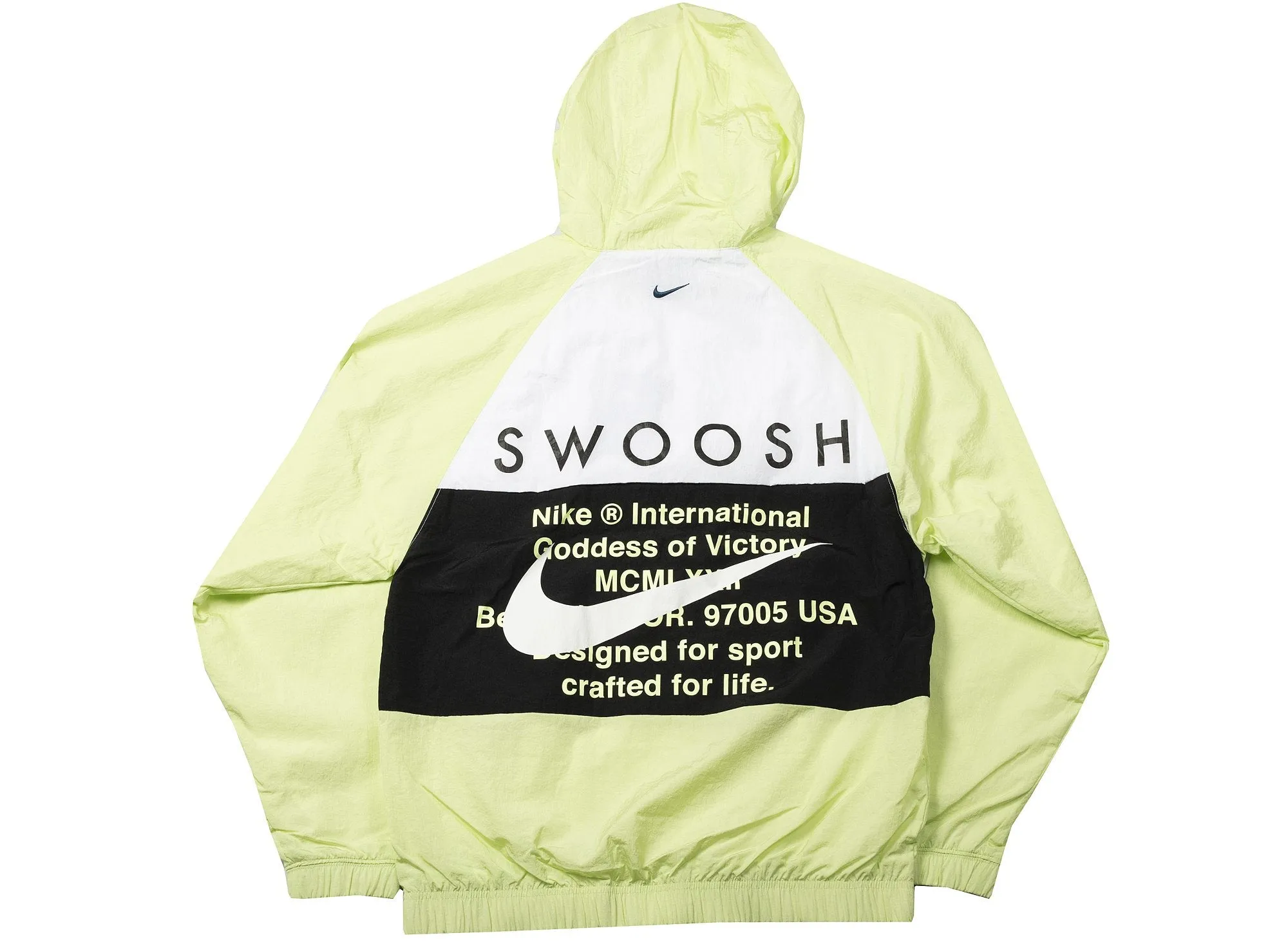 Nike Sportswear Swoosh Windbreaker Jacket Barely Volt White Black CJ4888-701