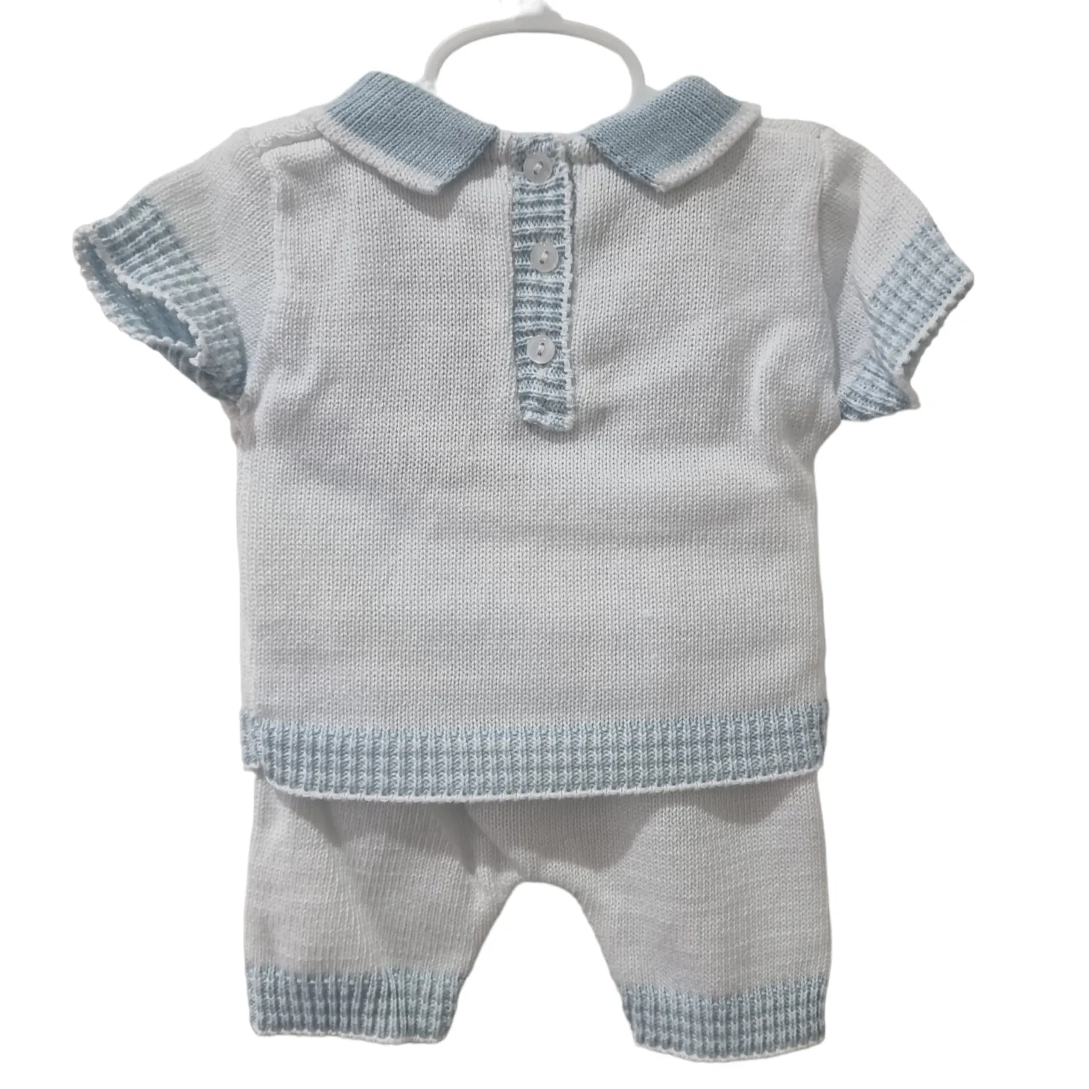 Ninas Y Ninos Stripped Cable 2 Piece White & Blue