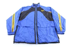 Reebok Embroidered Logo Black, Blue, & Gold Zip Up Jacket