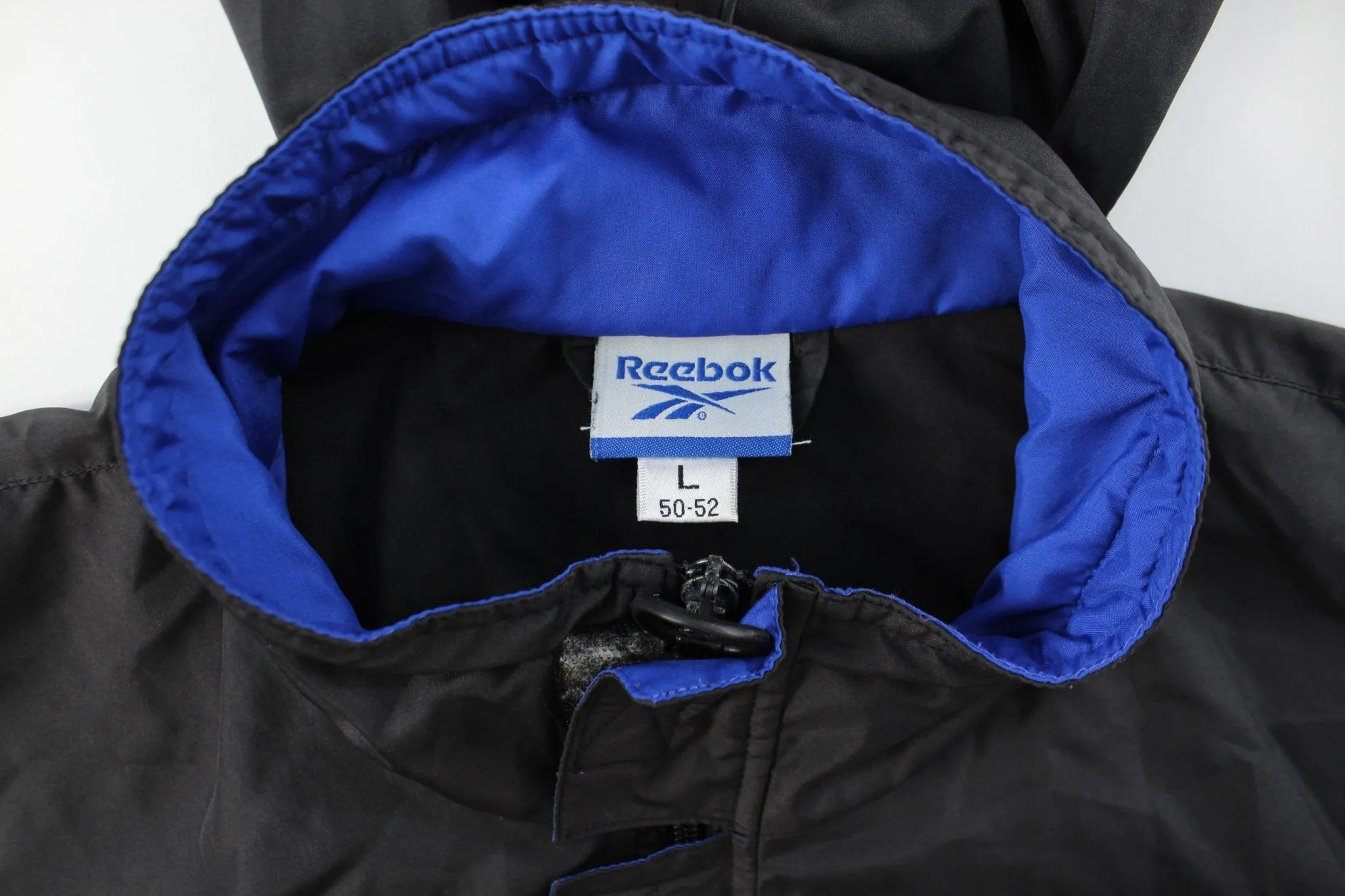 Reebok Logo Black & Blue Zip Up Jacket