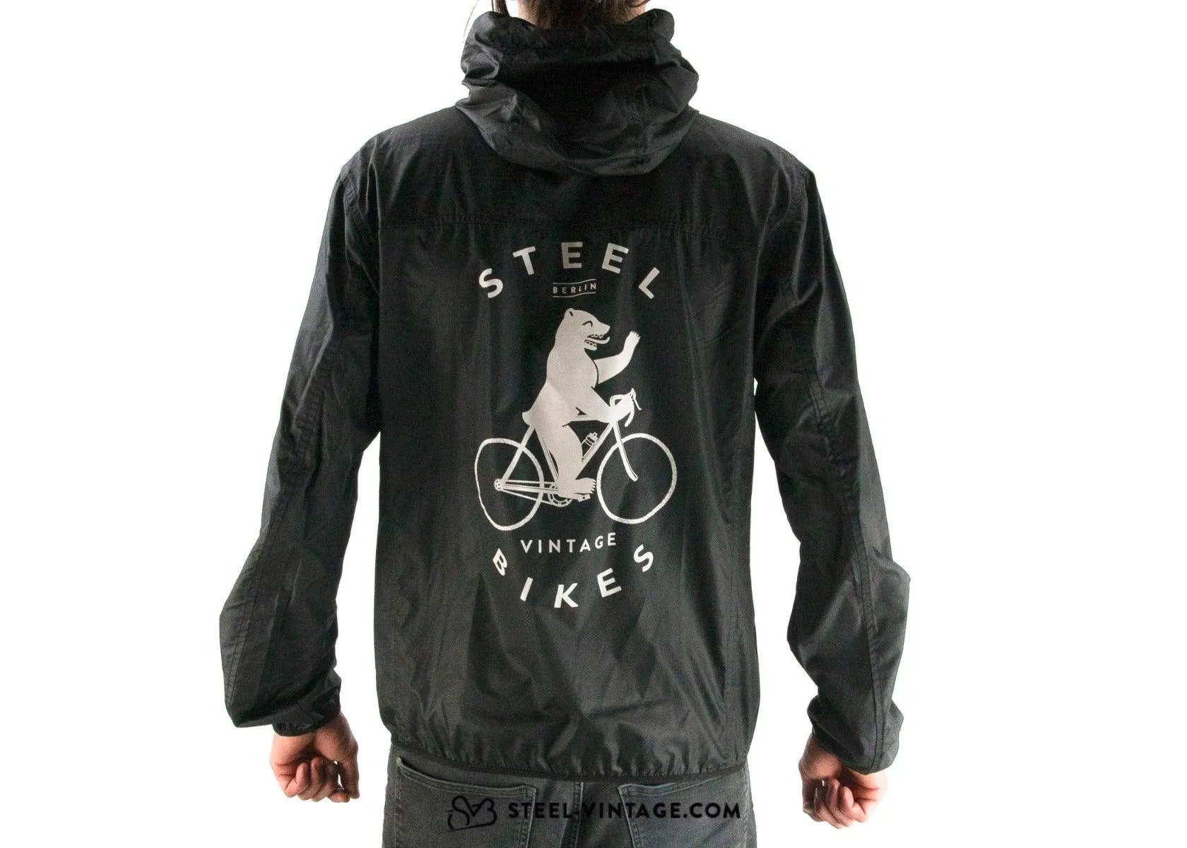 Steel Vintage Bikes Windbreaker Berlin Bear - Black