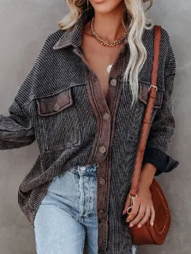 Textured Button Down Jacket