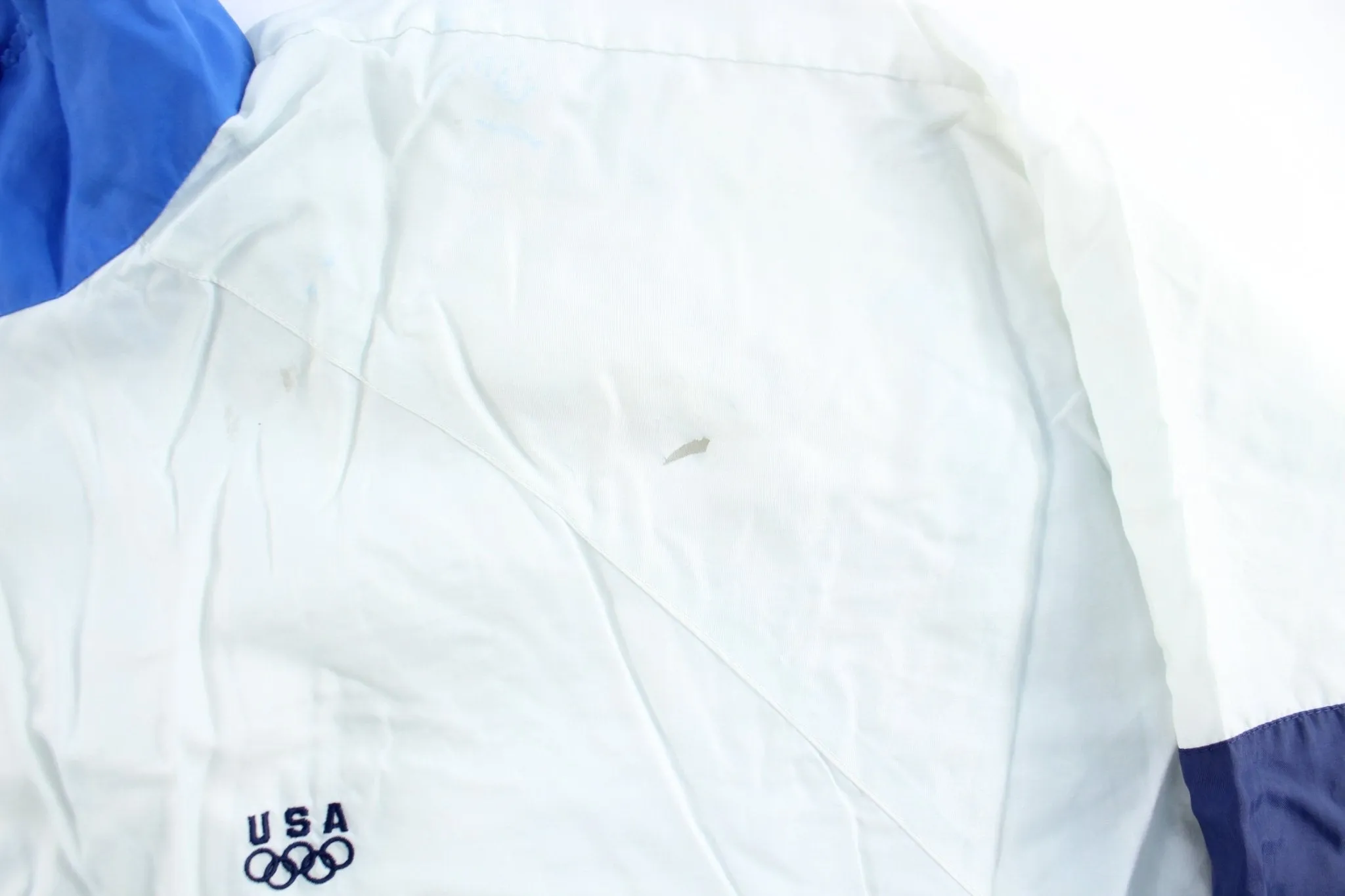 USA Olympics Embroidered Logo Navy Blue, Blue, & White Zip Up Jacket