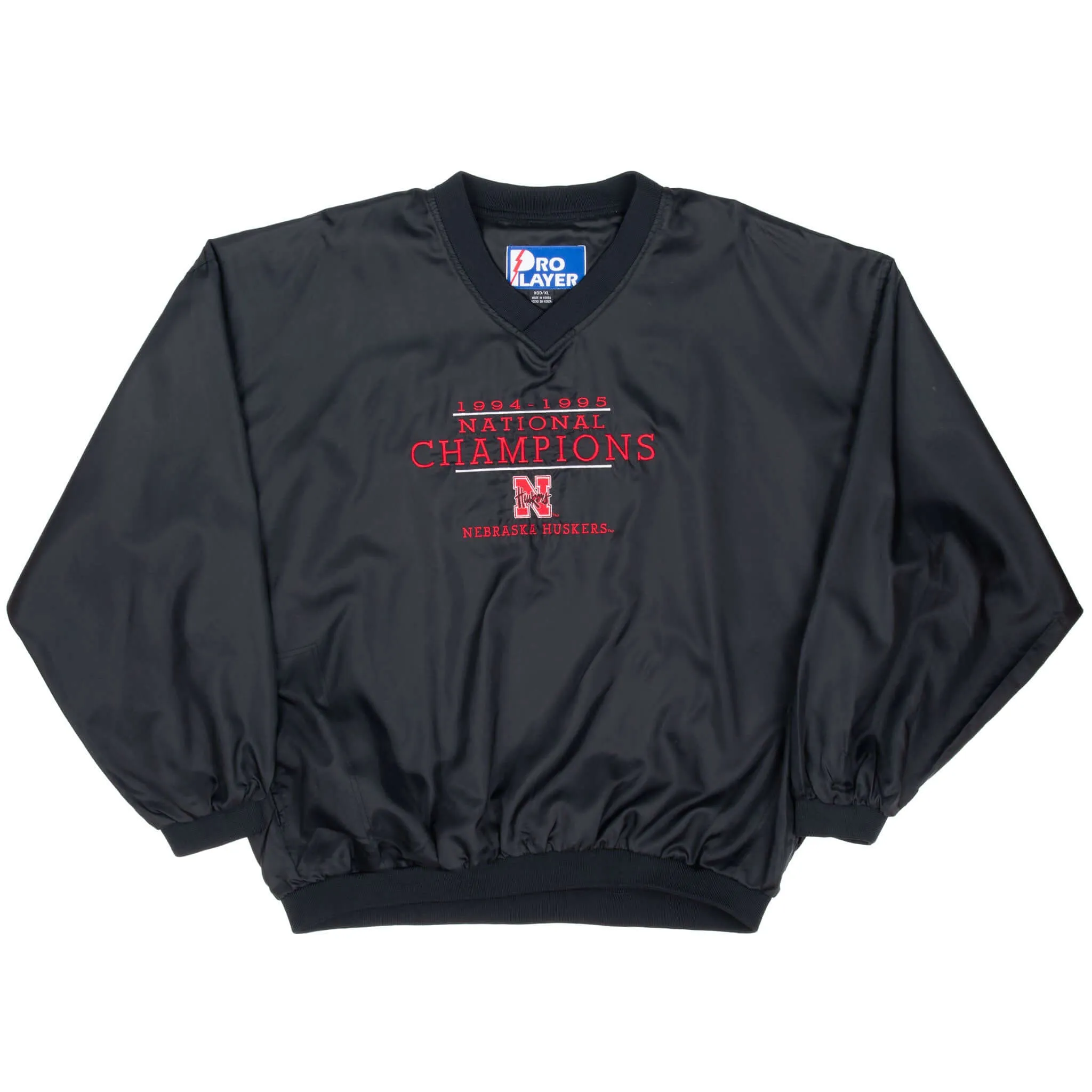 VINTAGE NCAA NEBRASKA HUSKERS 1995 PRO PLAYER PULLOVER WINDBREAKER JACKET XL