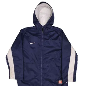 VINTAGE NIKE SWOOSH BLUE HEAVYWEIGHT WINDBREAKER JACKET 1990S SIZE XL YOUTH