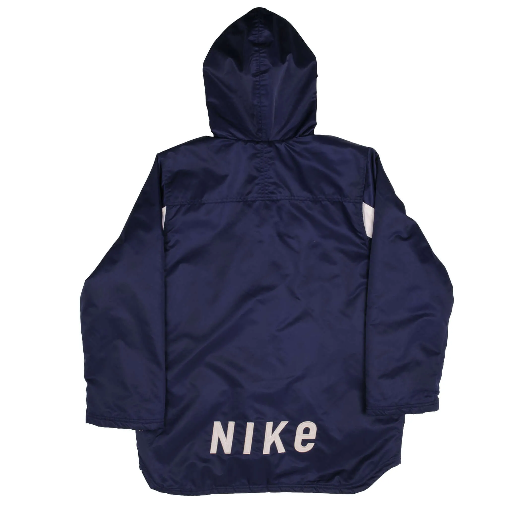 VINTAGE NIKE SWOOSH BLUE HEAVYWEIGHT WINDBREAKER JACKET 1990S SIZE XL YOUTH
