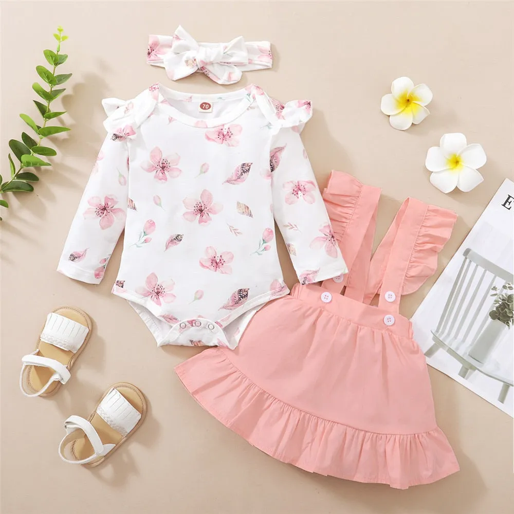Winter Baby Romper Set For Newborns Clothes Girl Floral Bodysuit - BTGR8449