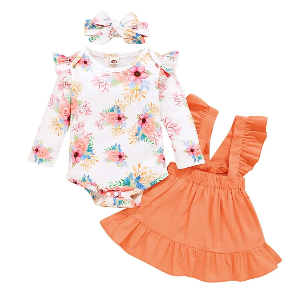Winter Baby Romper Set For Newborns Clothes Girl Floral Bodysuit - BTGR8449