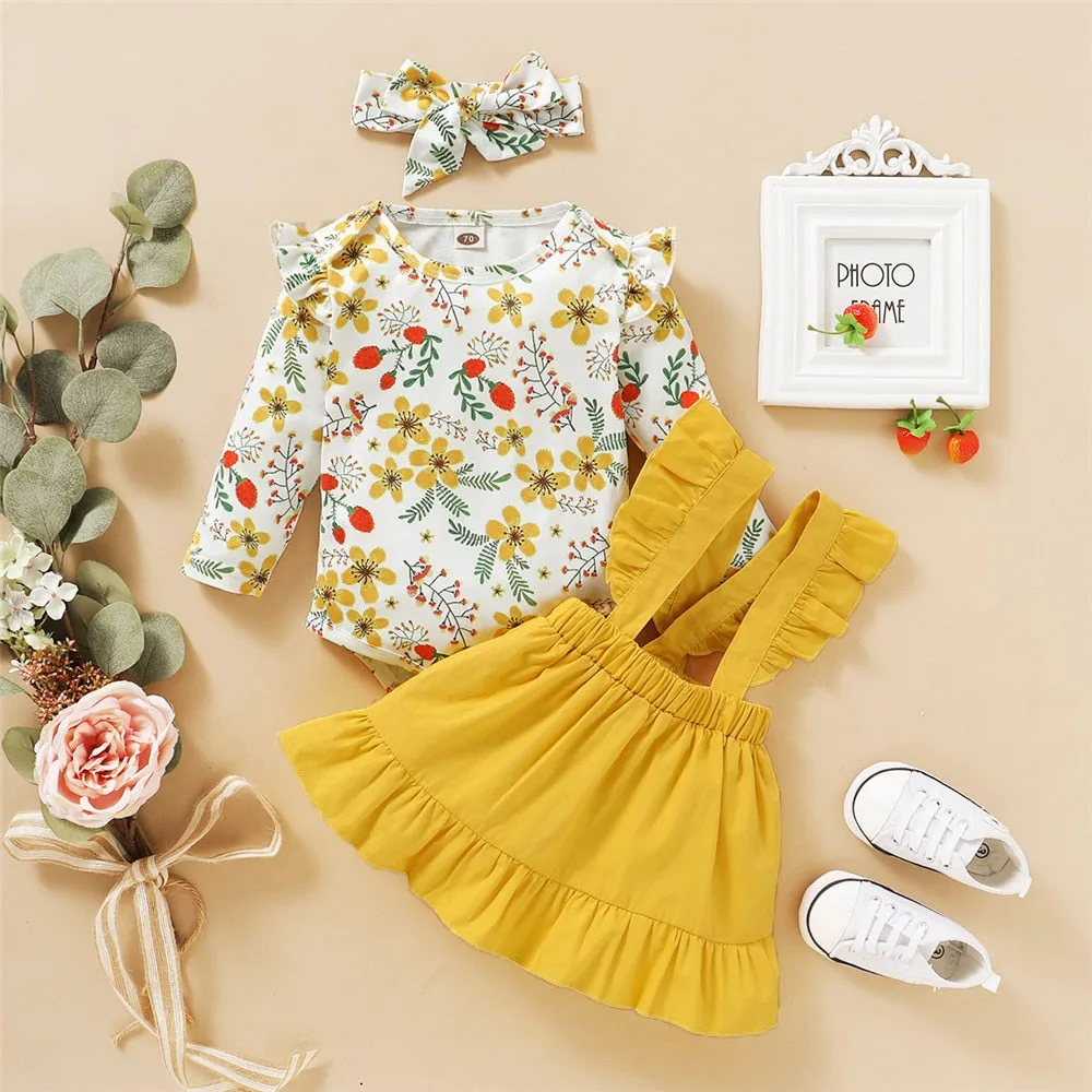 Winter Baby Romper Set For Newborns Clothes Girl Floral Bodysuit - BTGR8449