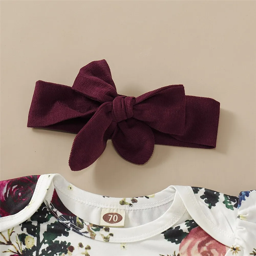 Winter Baby Romper Set For Newborns Clothes Girl Floral Bodysuit - BTGR8449