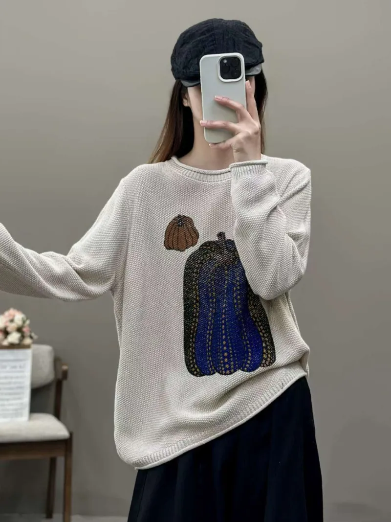 Women's Classic Everyday Wear Crew Neck Sweater