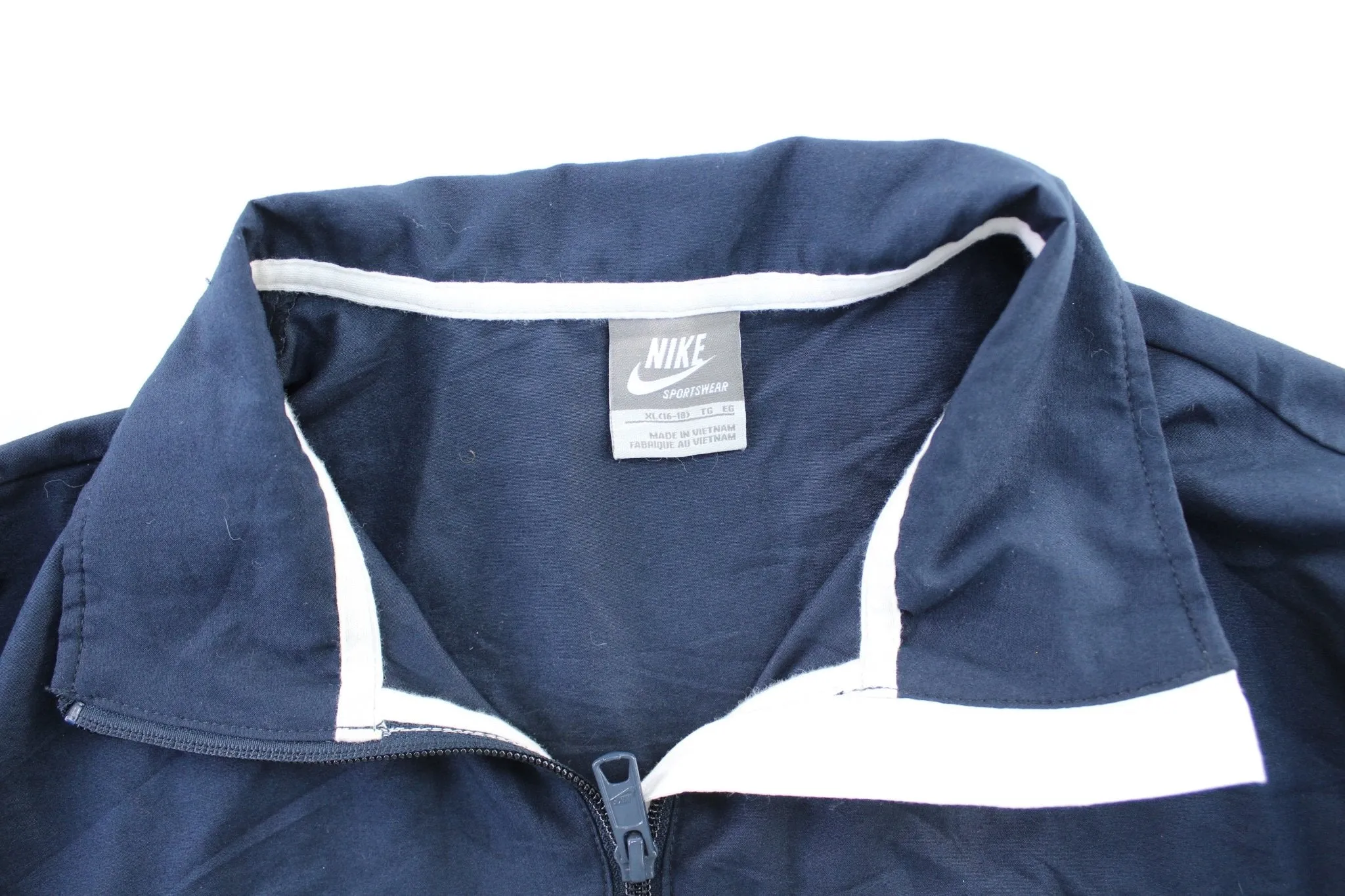 Women's Nike Embroidered Logo Blue & White Zip Up Jacket
