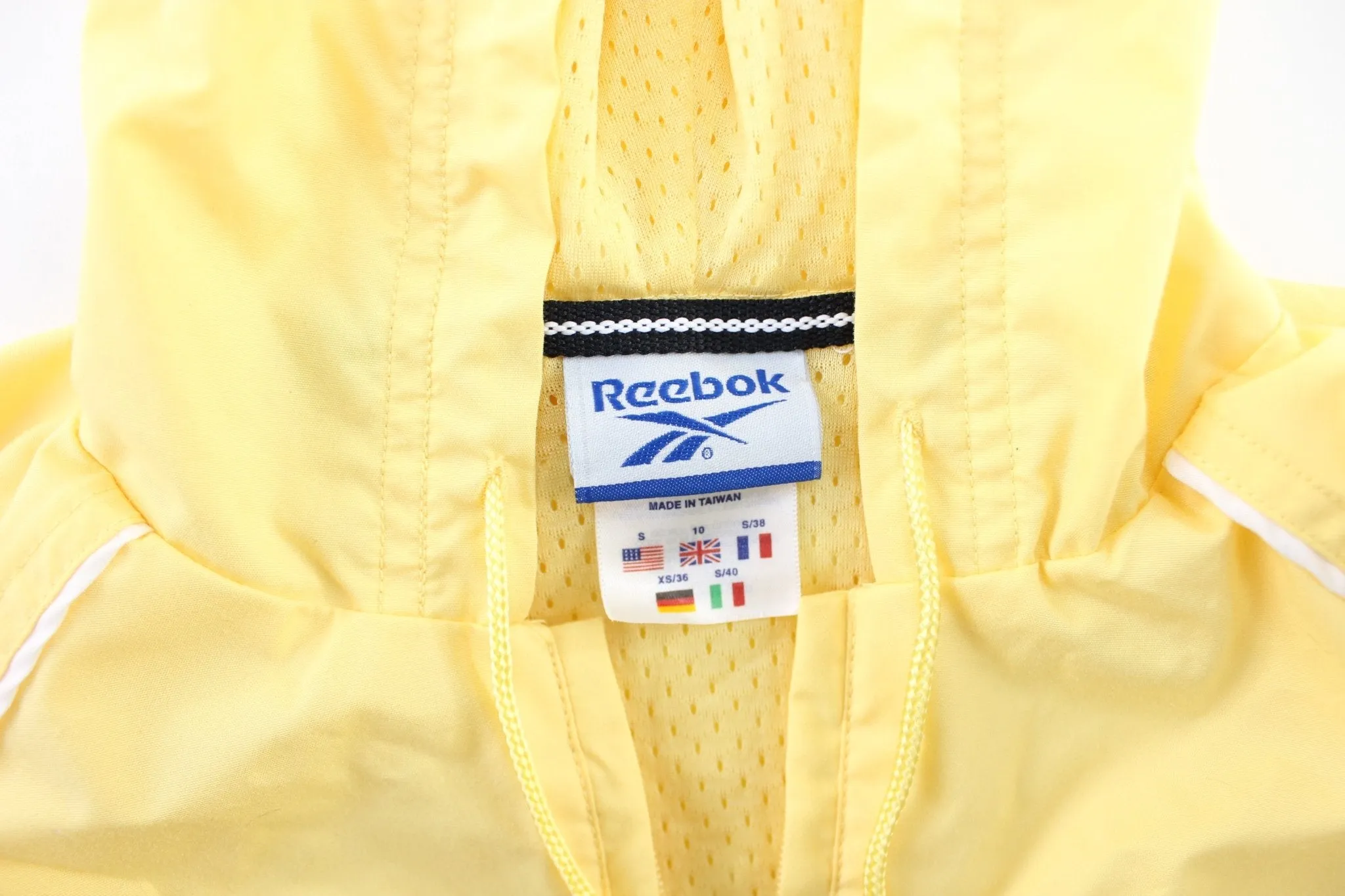 Women's Reebok Embroidered Logo Yellow Windbreaker Pullover