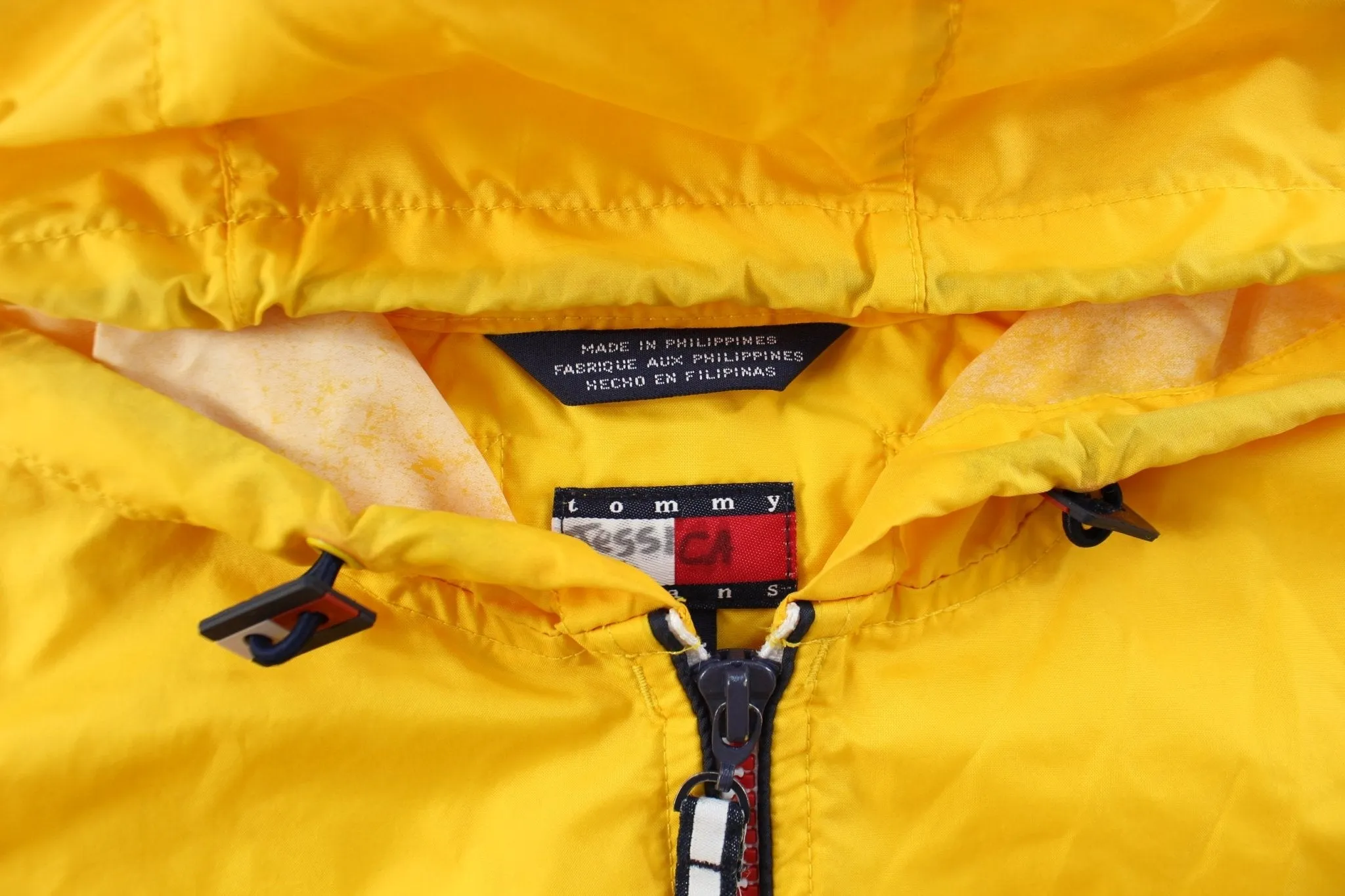 Women's Tommy Girl Jeans Embroidered Yellow Zip Up Jacket