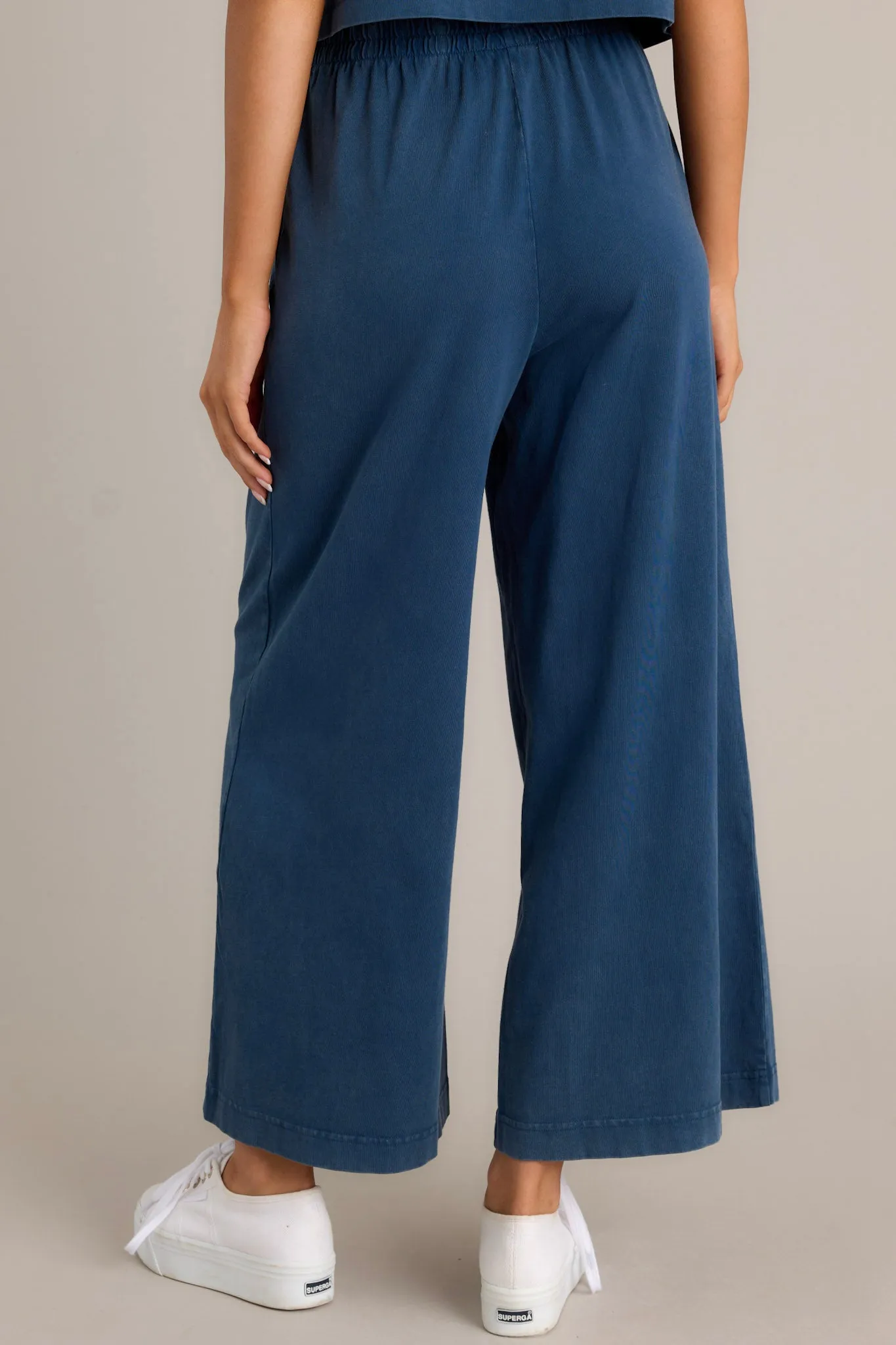 Z Supply Scout Midnight Blue Cotton Jersey Flare Pant